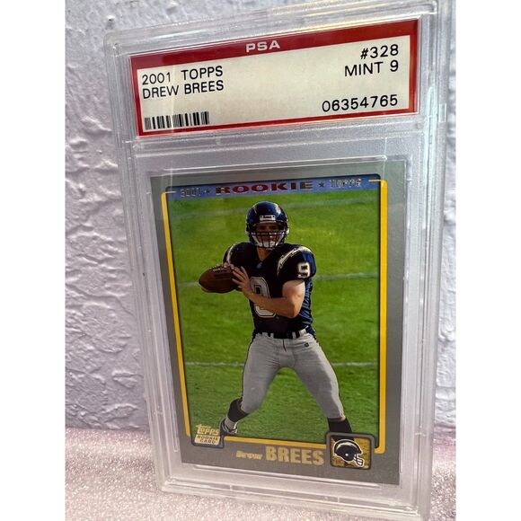 Vintage 2001 Topps Drew Brees RC #328 PSA Mint 9 - Picture 2 of 5